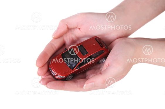 toy car in female hands
