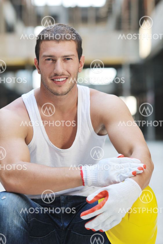 hard worker on construction site
