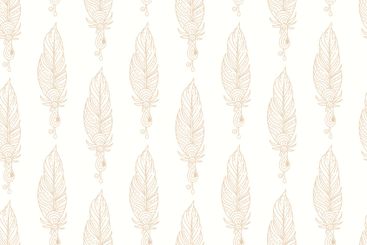 Magic linear feathers seamless pattern vector background...