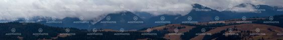 Ukrainian Carpathian Mountains. Autumn. Panorama.