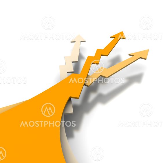 Three orange arrows
