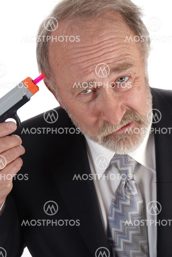 Businessman dart gun