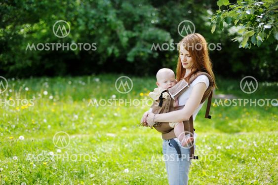 Young mother and her little baby