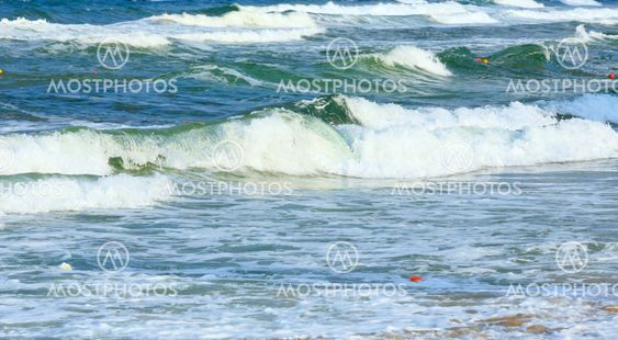 Sea Waves with Foam. Background.
