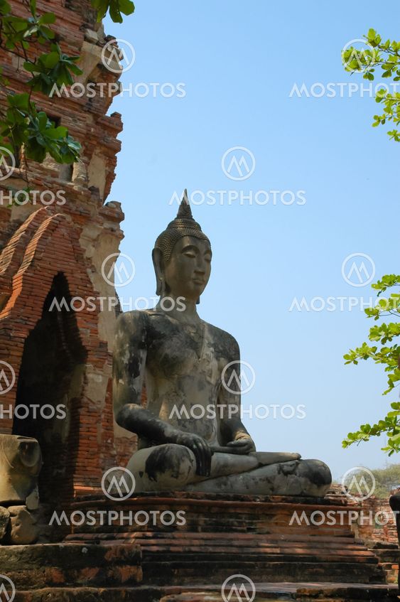 Ancient image buddha statue in Thailand
