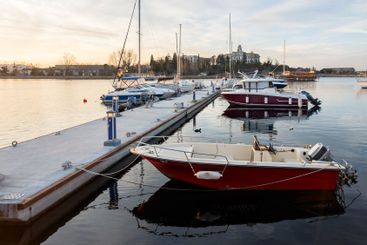 Sunset view of the port of Sozopol, Bulgaria