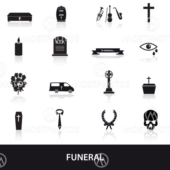 funeral icons set eps10
