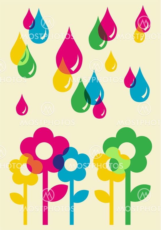 Drops watering flowers background