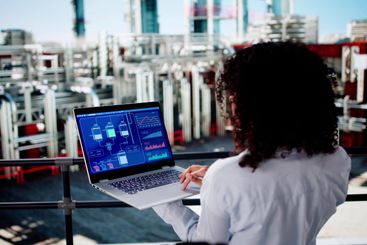 Engineer Worker Using Laptop
