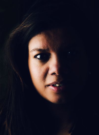 Moody portrait of asian woman