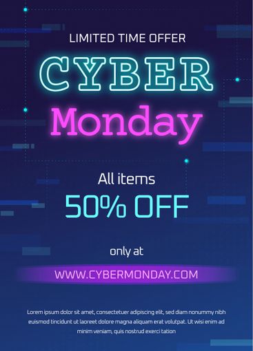 Flat design cyber monday flyer template