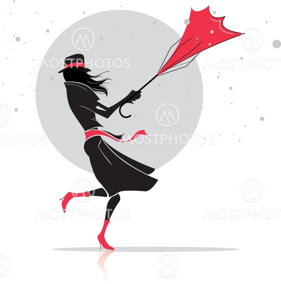 woman and wind