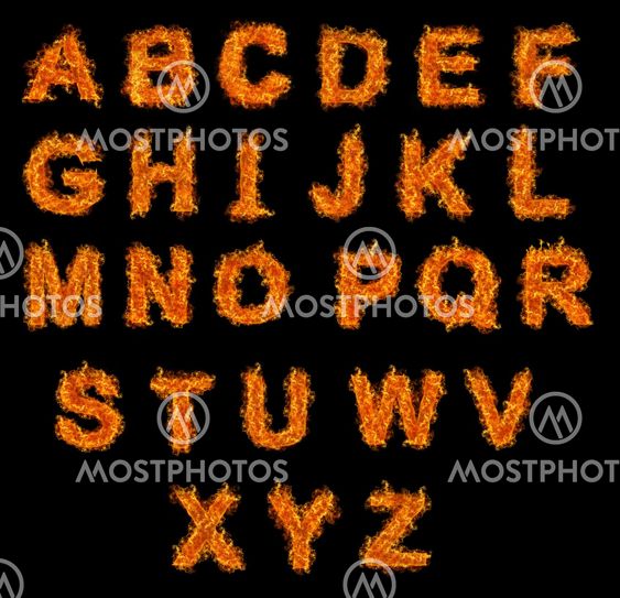 Set of Fire alphabet