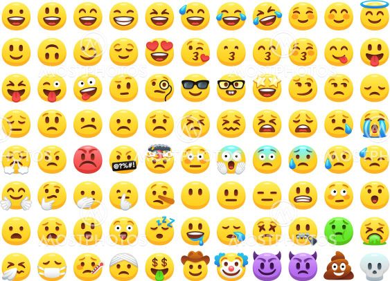 Facial expressions 88 emoji set