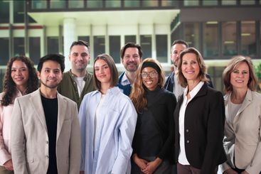 Corporate Team Enjoys Outdoor Group Photo