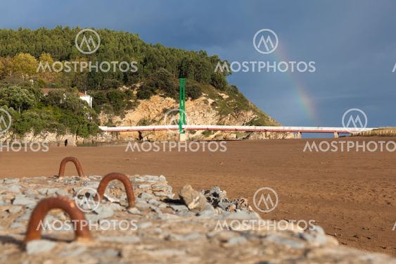 Beach of la arena, Muskiz, Bizkaia, Spain