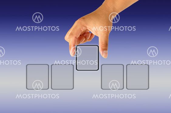 Hand pushing the button