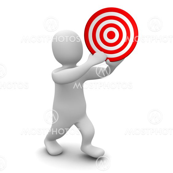 Man holding red target