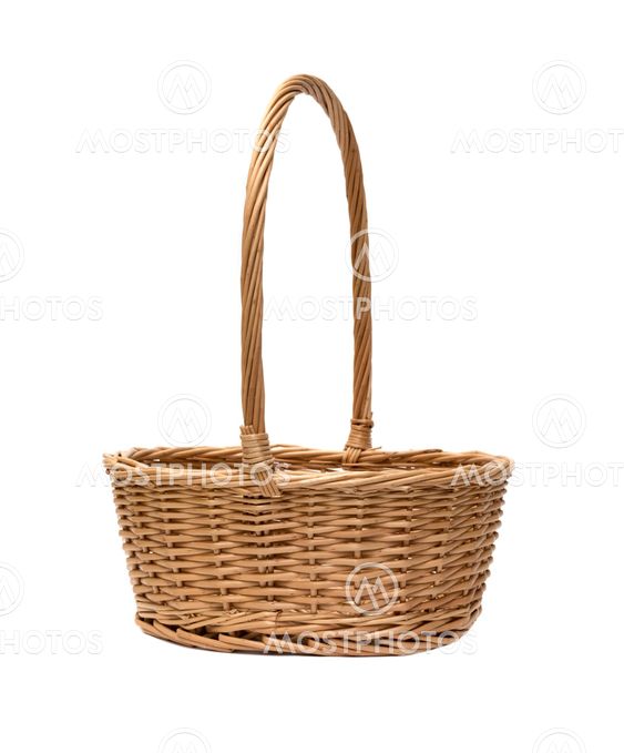 wicker basket isolated on white background