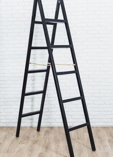 Wooden staircase ladder as the interior decoration