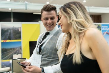 Professional Interaction at a Business Event Capturing...