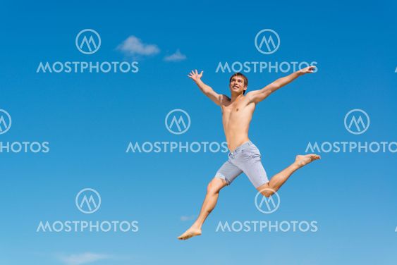 young man jumping