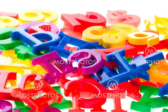 plastic letters and numbers macro