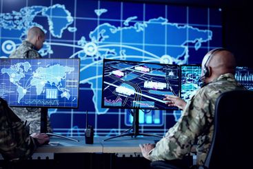Cyber Technology Operator In Military Control Cente