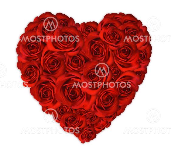 Valentine hjerte lavet af roser