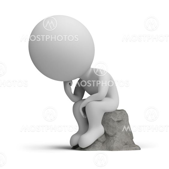 3d small people - thinker