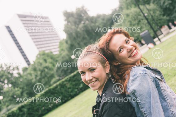 Two Girls at Park in Tallinn