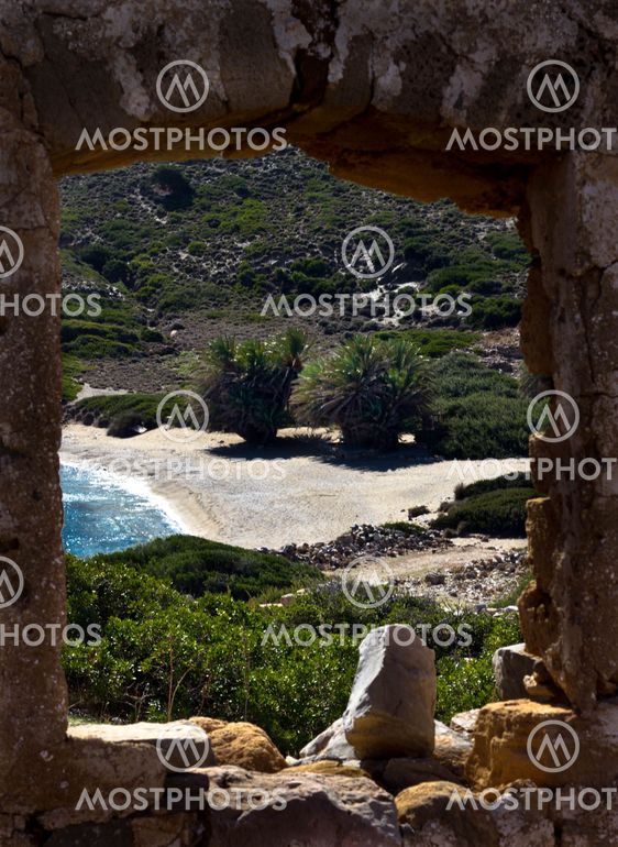 Paradisebeach behind a window