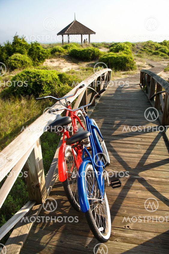 Bicycles at beach.