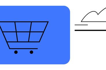Minimalist shopping cart and cloud concept for...