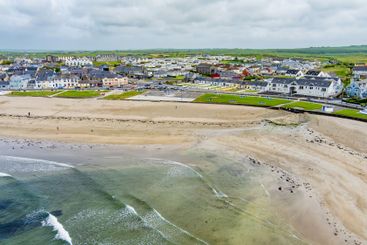 Aerial view of Kilkee, coastal town, popular as a...