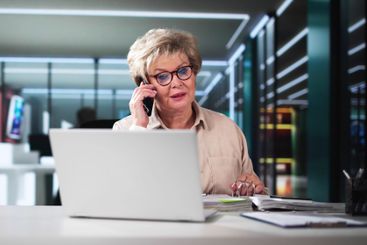 Chartered Accountant Female Making Phone Call Talking