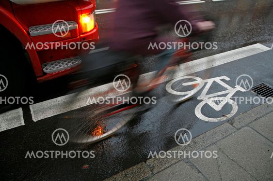 Cyclist in rain