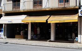 Street view of fashion stores in Fatima, Portugal under...