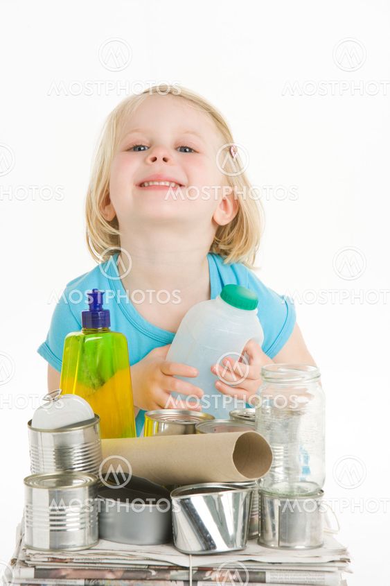 Child Helping With Recycling
