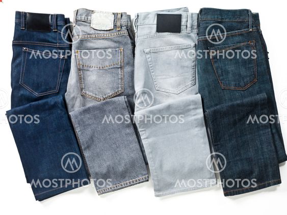 jeans arranged in a row