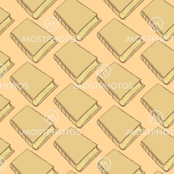 sketch cute book seamless pattern