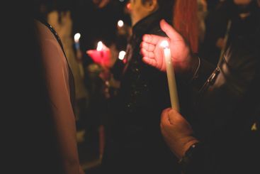 Greek Orthodox Christian Easter ceremony procession,...