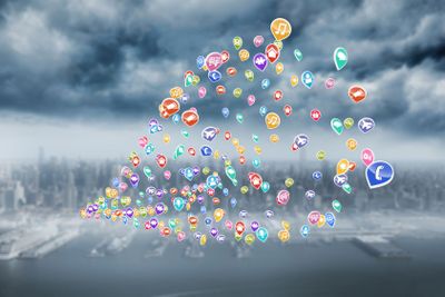 Composite image of colourful computer applications