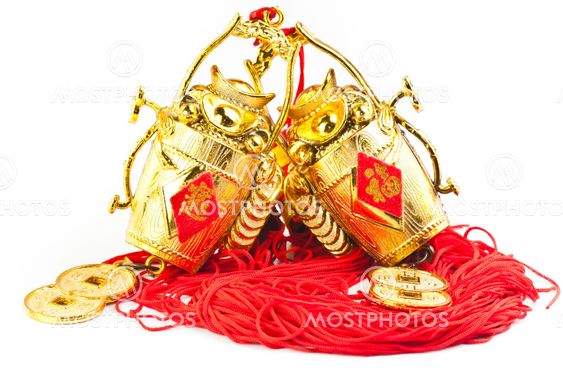 chinese new year ornament on the white background