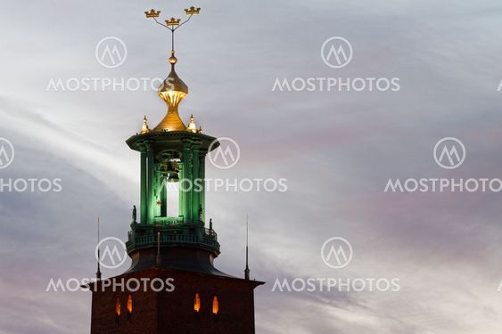 Stockholm city-hall tower.