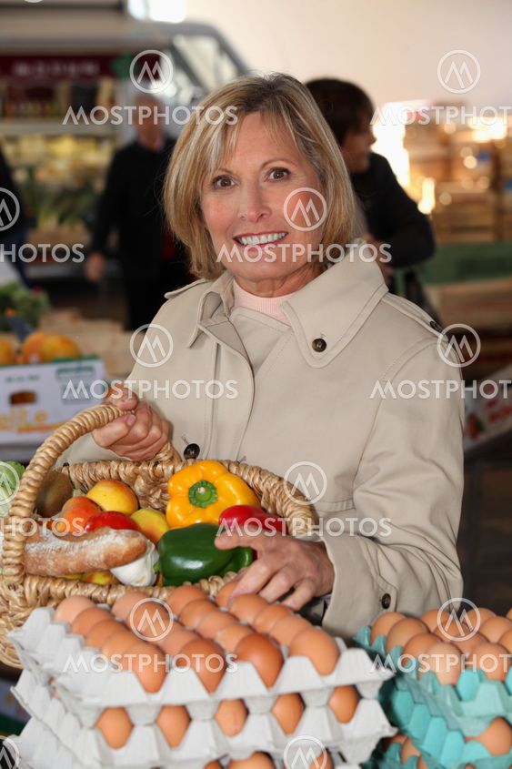 Woman shopping at local market
