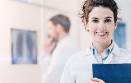 Young female doctor posing