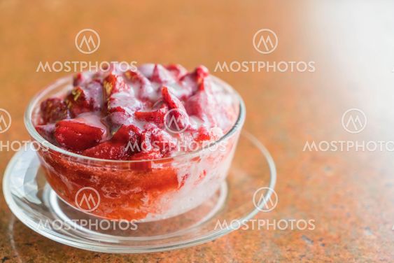 red ice snowflake with strawberry