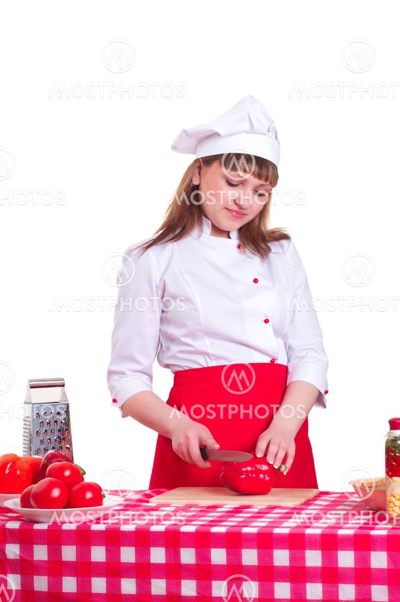 attractive woman cooking