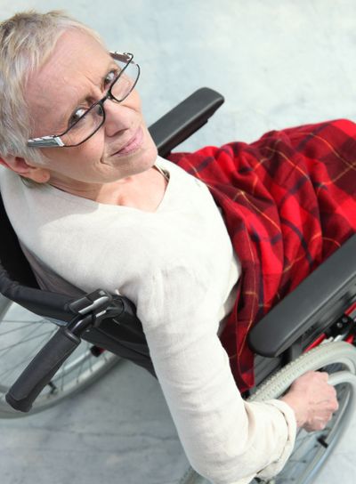 Old lady in wheelchair